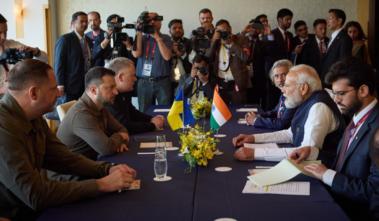 PM Narendra Modi meets Volodymyr Zelenskyy